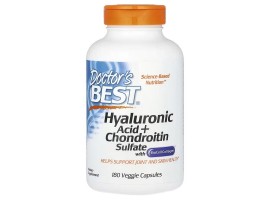 Doctor's Best Hyaluronic Acid + Chondroitin Sulfate with BioCell Collagen, 180 vege caps